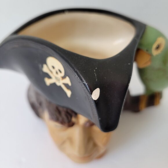 Vtg 1974 Byron Molds Pirate w/ Green Parrot Handle 70s Mug Stein - Picture 6 of 11